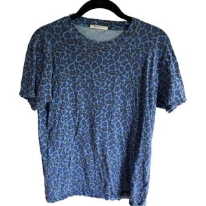 Ragdoll Easy Vintage Tee, Electric Blue Leopard